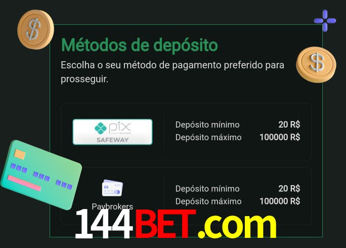 O cassino 144bet.com oferece uma grande variedade de métodos de pagamento